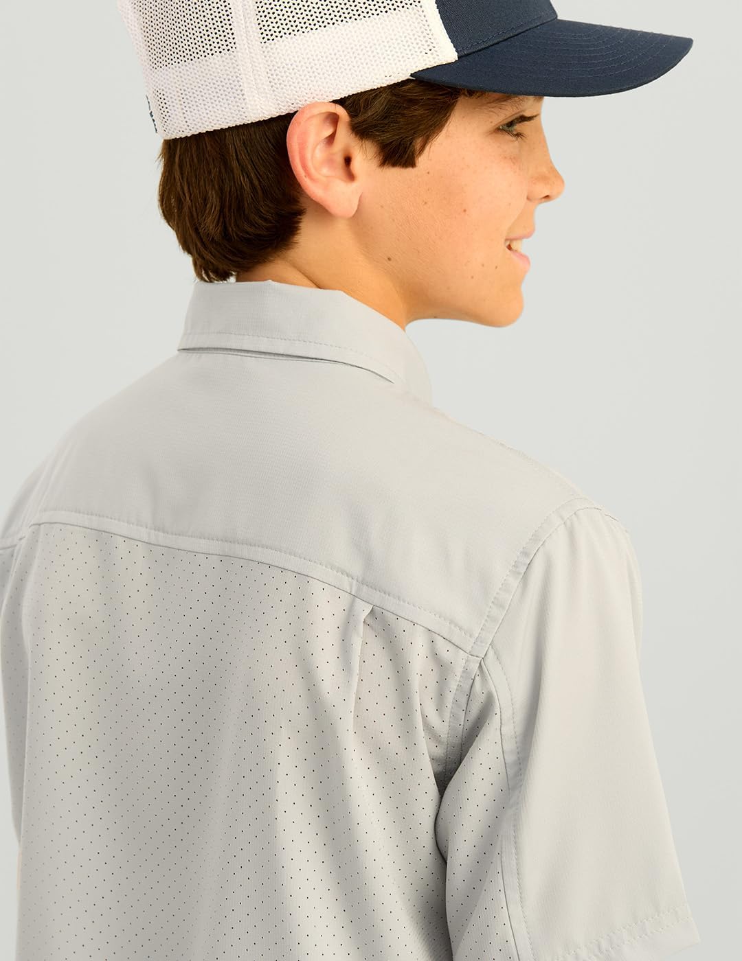 HUK Kids Tide Point Short Sleeve Shirt, Fishing Button Down for Kids