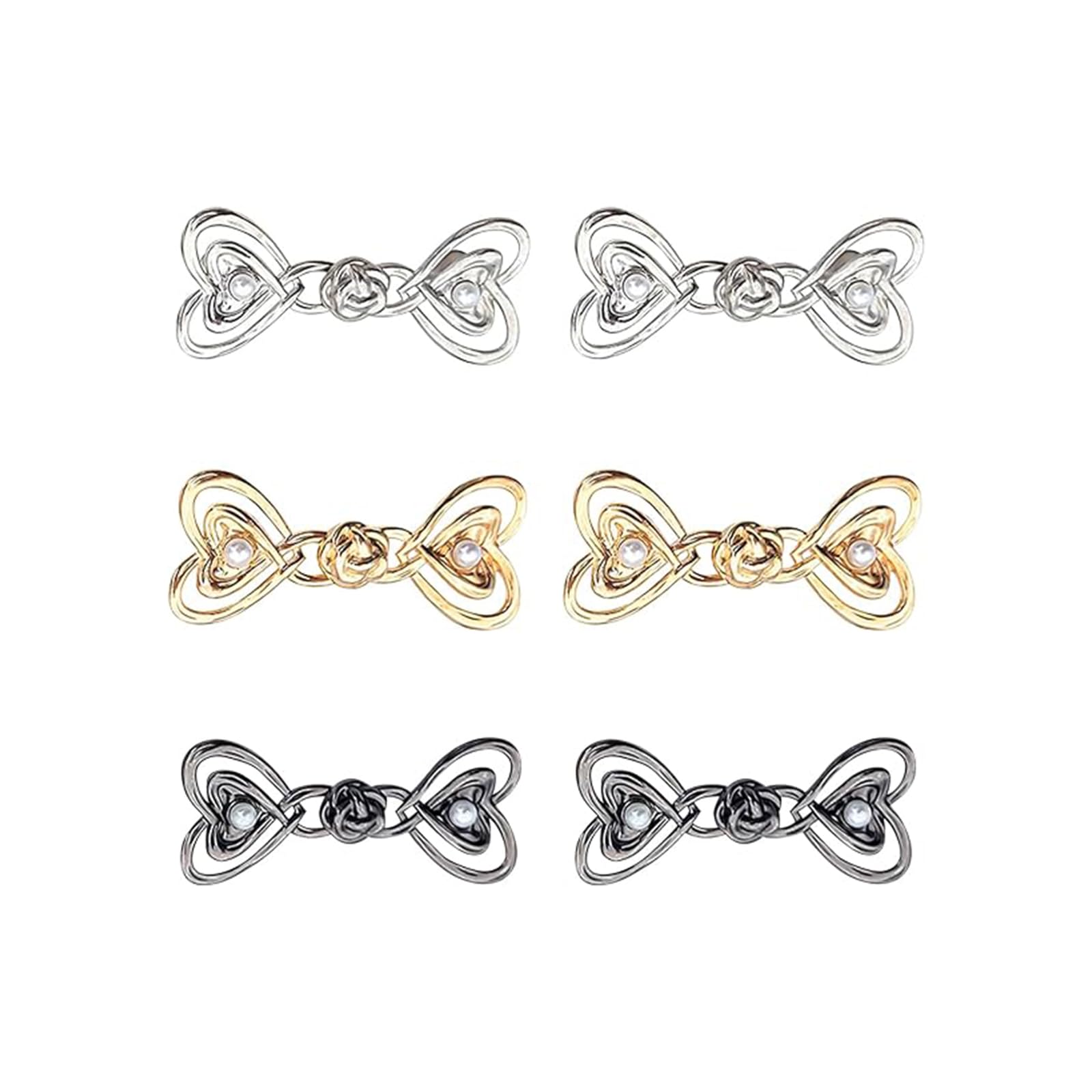 Elmsley 6 Pcs Waist Tightener Clips,Cinch Clip,Belt Clips For Trousers,Waistband Tightener,No Sewing,Adjustable Heart Pant Waist Tightener,for Loose Jeans,Sweaters,Skirts Clothing Accessories