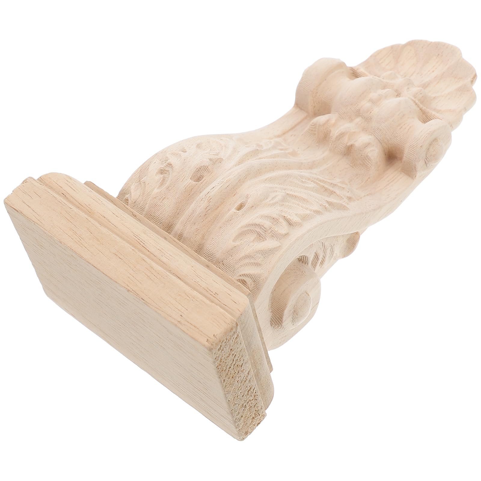 Maderas naturales selectas en ménsulas de talla decorativa para estantes sólidos 8