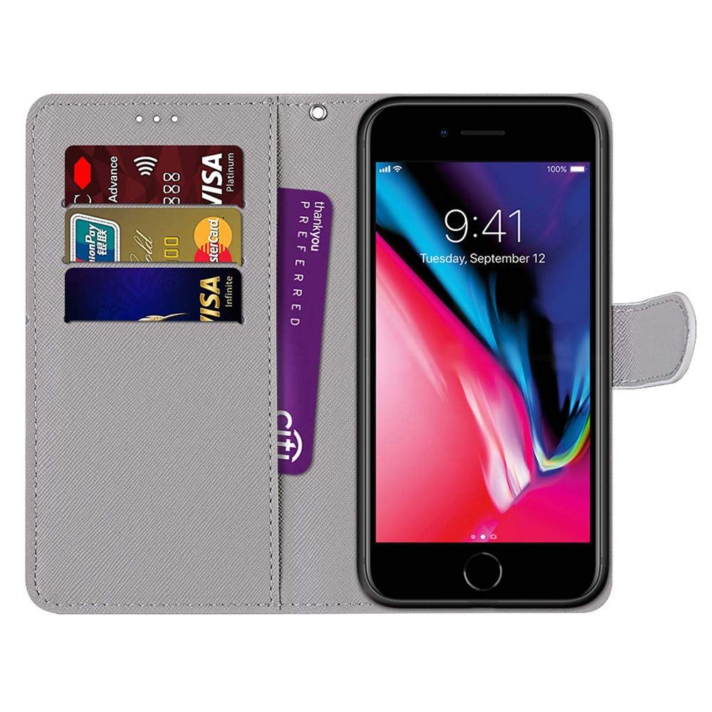 ULAK Lederhülle Für IPhone SE 2020/2022, 7 & 8 - Flip Case Mit Kartenfächern, Magnet & Standfunktion