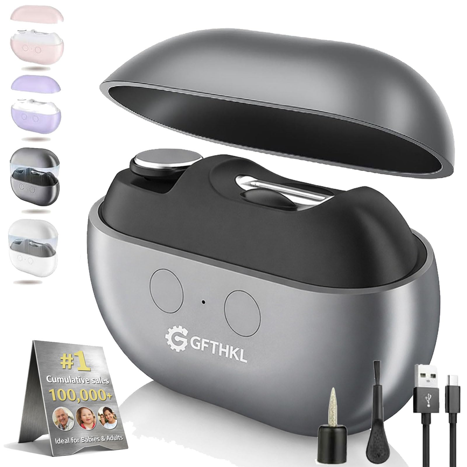 Electric Nail Clippers for Seniors, 3 in 1 Automatic Toe Nail Clippers