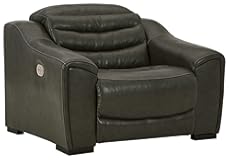 Center Line Casual Power Recliner with Adjustable Headrest&comma; Dark Gray