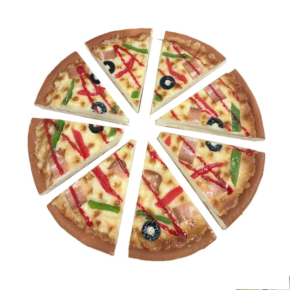 Artificial Pizza for Display Realistic Bread 9In Lifelike Simulation Pizza Slices Model Fast Food Pretend Playset for Home Kitchen Photo Props Decor