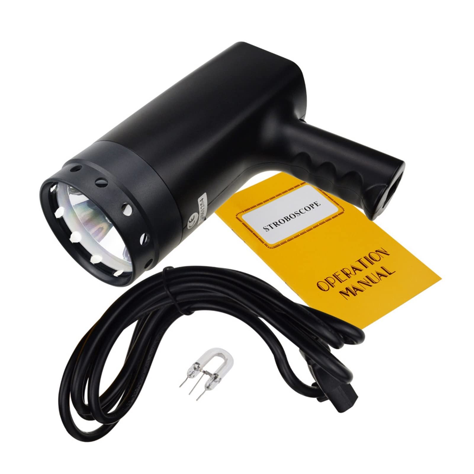 Estroboscopio de mano digital estroboscopio xenón tipo flash Medidor 50-12,000 Fpm Range Strobe Tester No Contact Rotational Speed ​​Analyzer for giro impresión engranajes, Módulo tecnológico