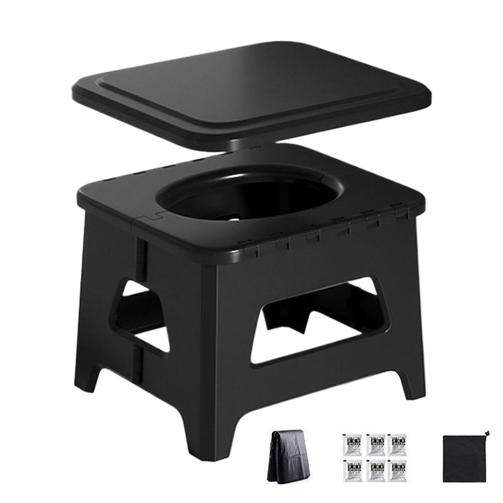 Toilette da campeggio – Sgabello pieghevole portatile con rivestimento