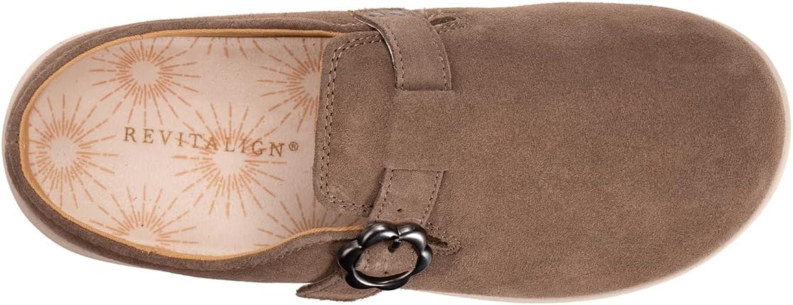REVITALIGN Women's Solaire Suede Mule, Fossil, 11 Wide - Image 5