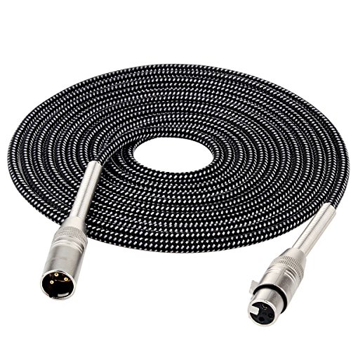 XLR Cable Male to Female Braided Microphone Cable -15 Feet