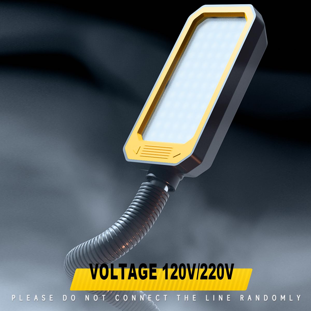 Lámpara LED de trabajo de cuello de cisne de 20 pulgadas, 2500 lm, ajustable, con fijación de tornillo, para torno, taladro, banco de trabajo y taller, 25 W (fijación)