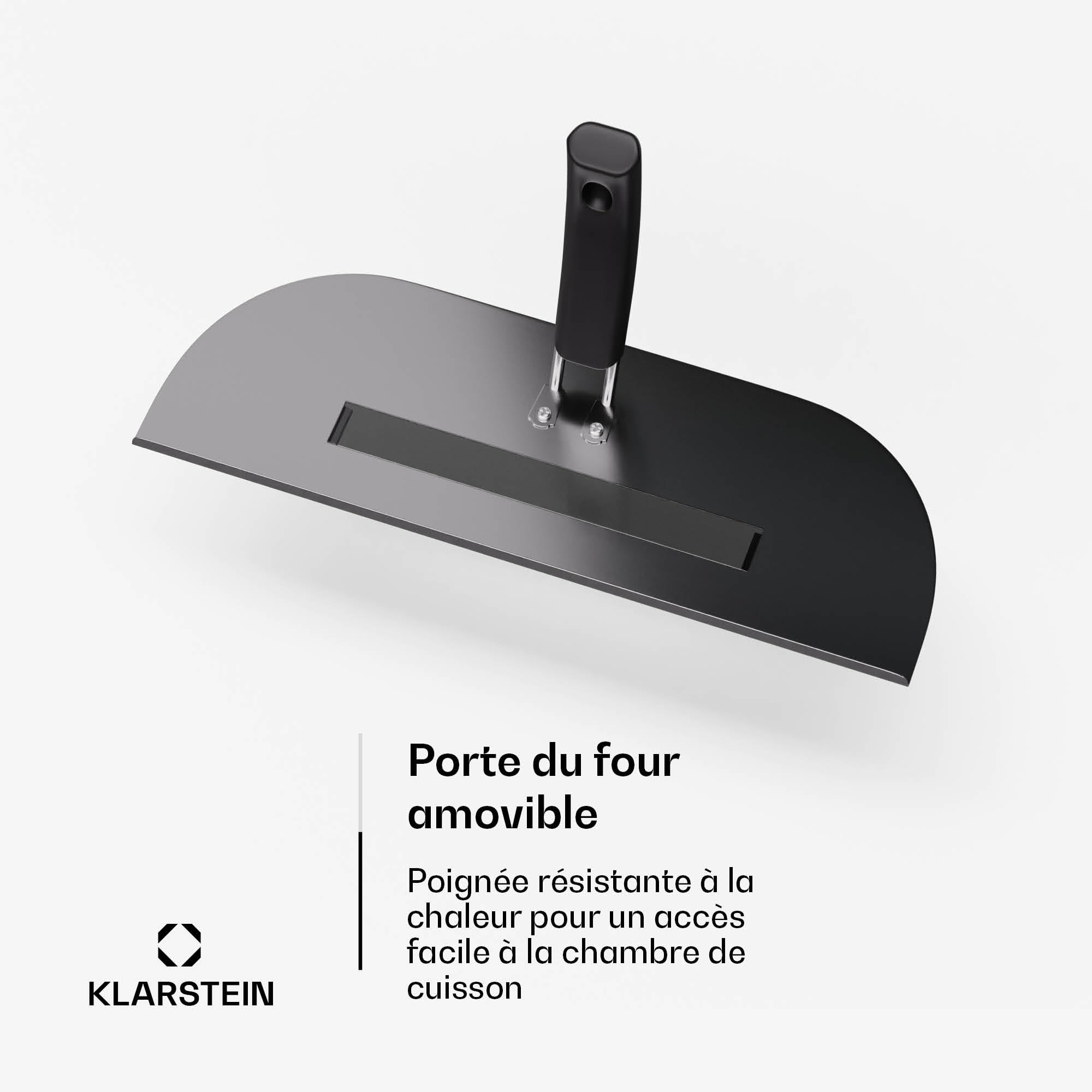 Klarstein FornoVetro Four à Pizza Électrique 2200W Double Chauffage Température Numérique Pierre à Pizza Couvercle Verre 450°C