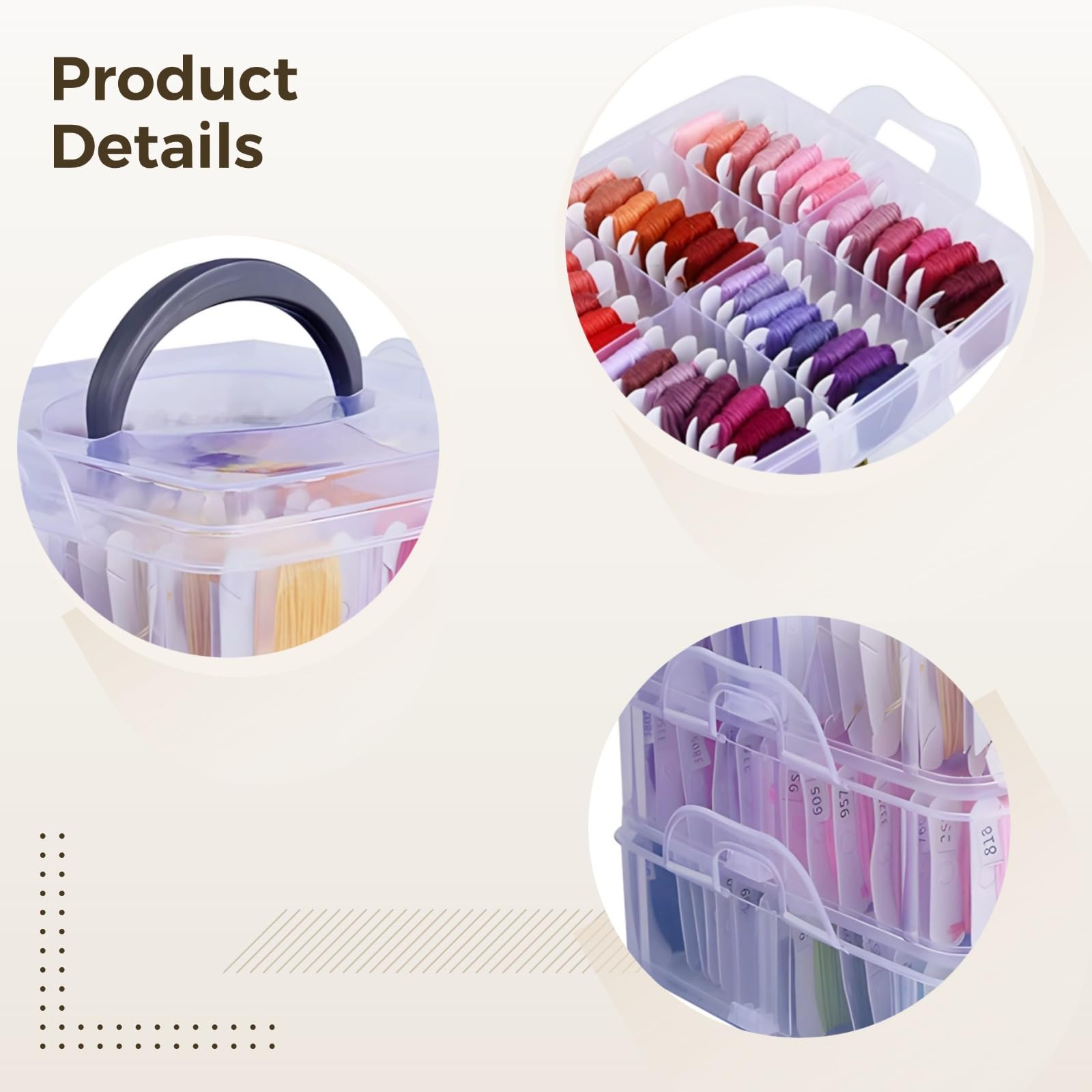Kit completo de bordado con 150 hilos, herramientas de costura, caja de almacenamiento, agujas, dedal, tijeras y removedor de hilos