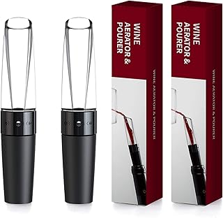 Z-oneMart 2Pcs Wine Aerator Pourer Spout,Premium Aerator Wine Pourer Decanter Fits All Wine Bottles Black