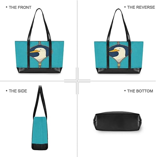 Miniatura 3 de Bolso profesional divertido con cremallera verde pato con compartimento para portátil con cremallera bolsa de 14 pulgadas para trabajar con tablet