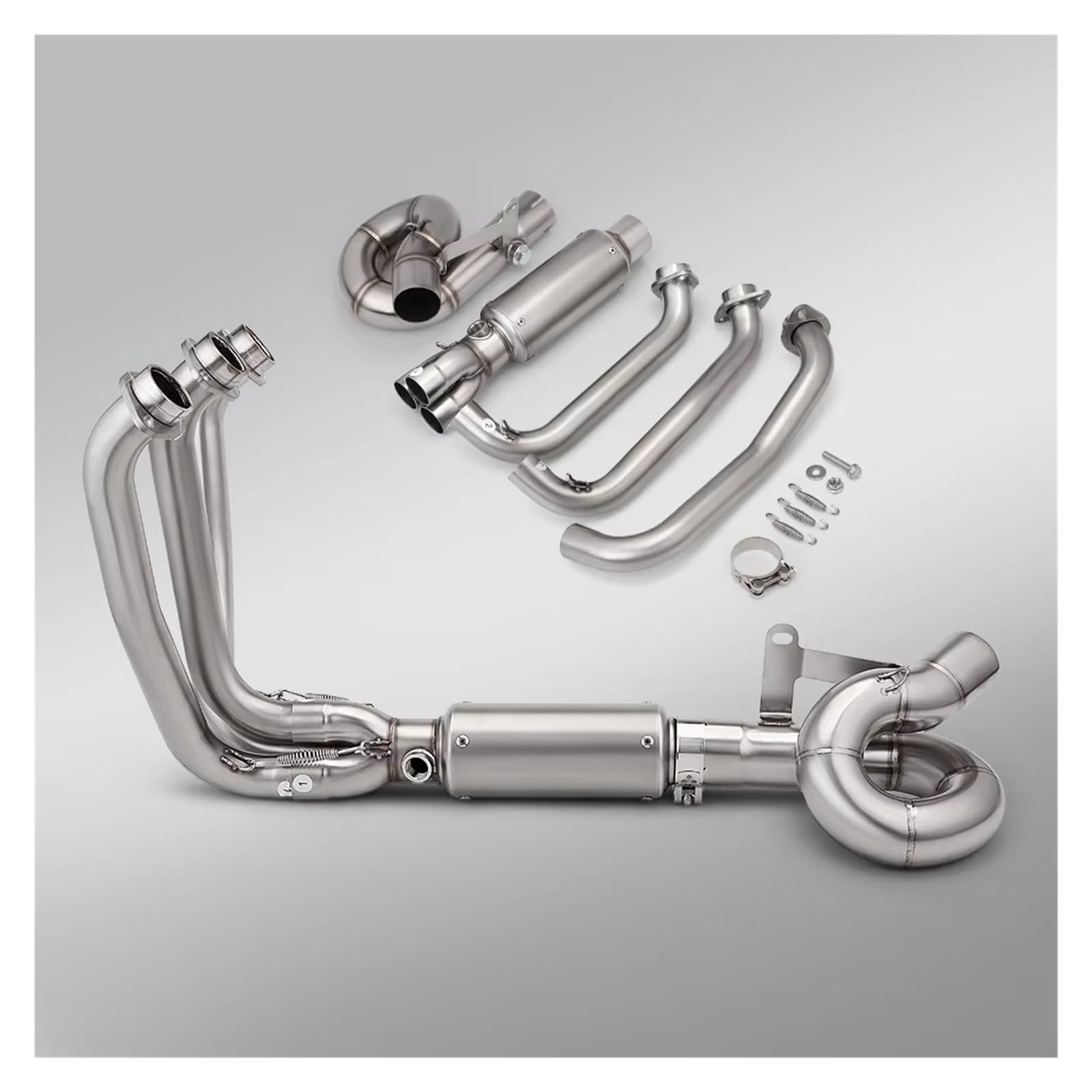 Silenciador de escape de acero inoxidable Para 675SR Para 675SR-R Colector de escape delantero deslizante de acero inoxidable de 51 mm con sensor de oxígeno dual
