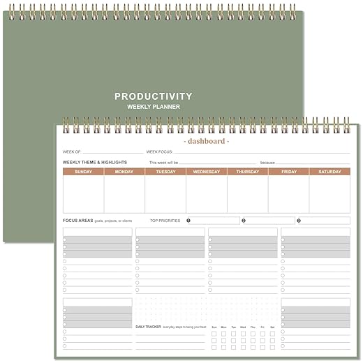Undated Weekly Productivity Planner Desk Notepad