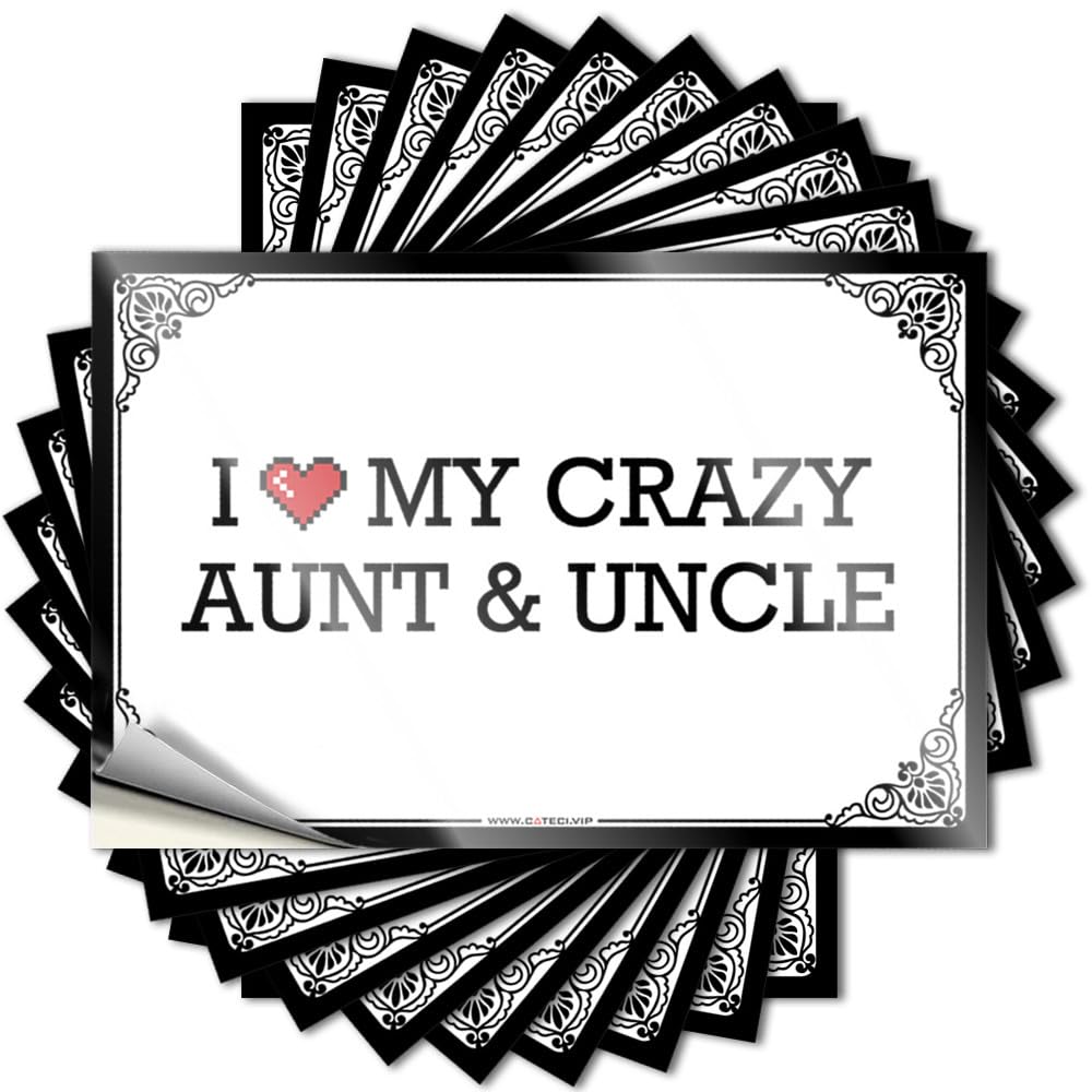 Funny Sticker Mens Bathroom Decor Water Fall Cover I Love My Crazy Aunt & Uncle - Scratch Resistant Stickers(8X12CM)