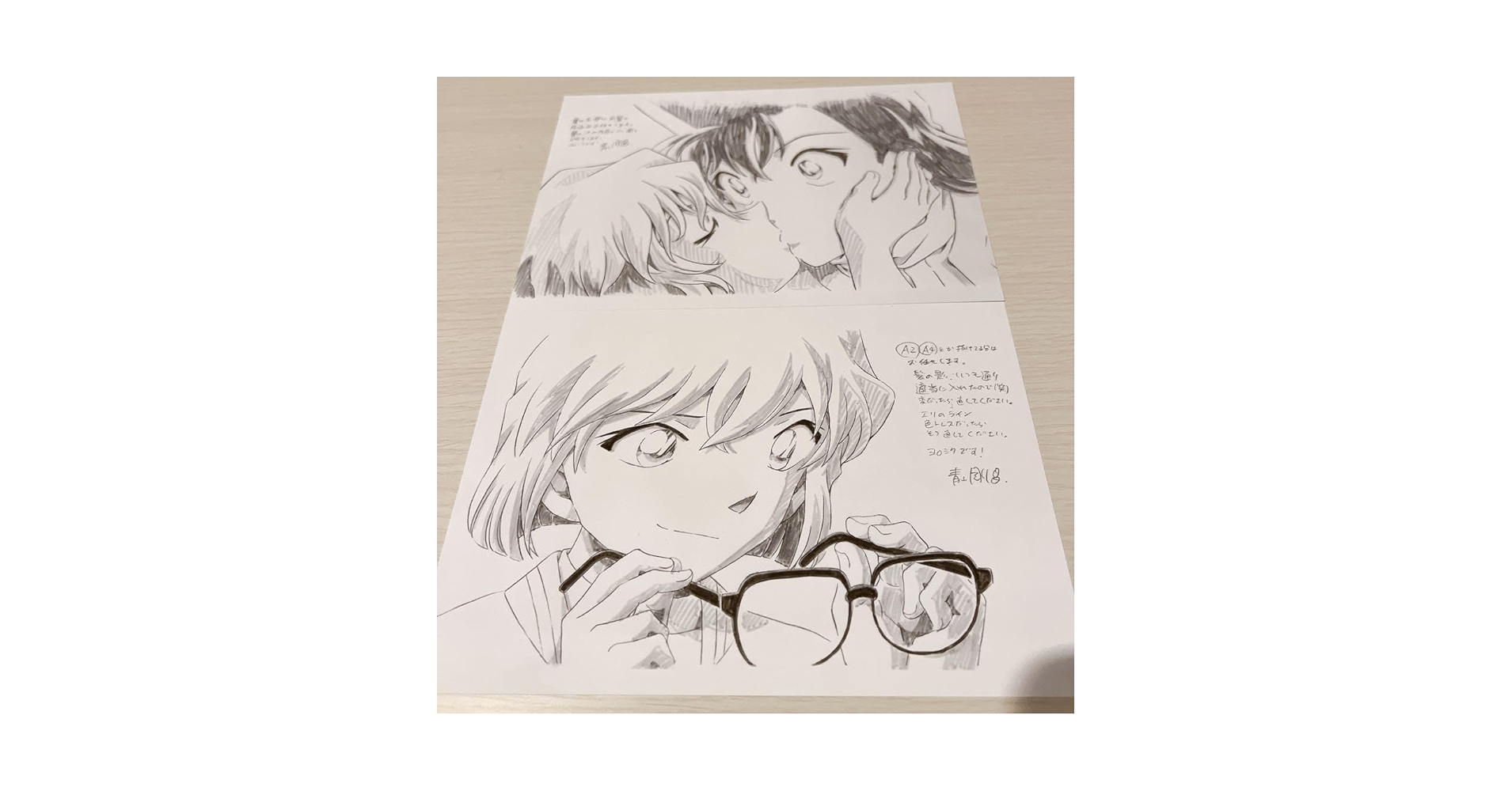 名探偵コナン 江戸川コナン 灰原哀 黒鉄の魚影 複製原画 全サ サンデー ラフ 雑貨 [単品] 江戸川コナン＆灰原哀 キャンバスアート 「Blu-ray/DVD