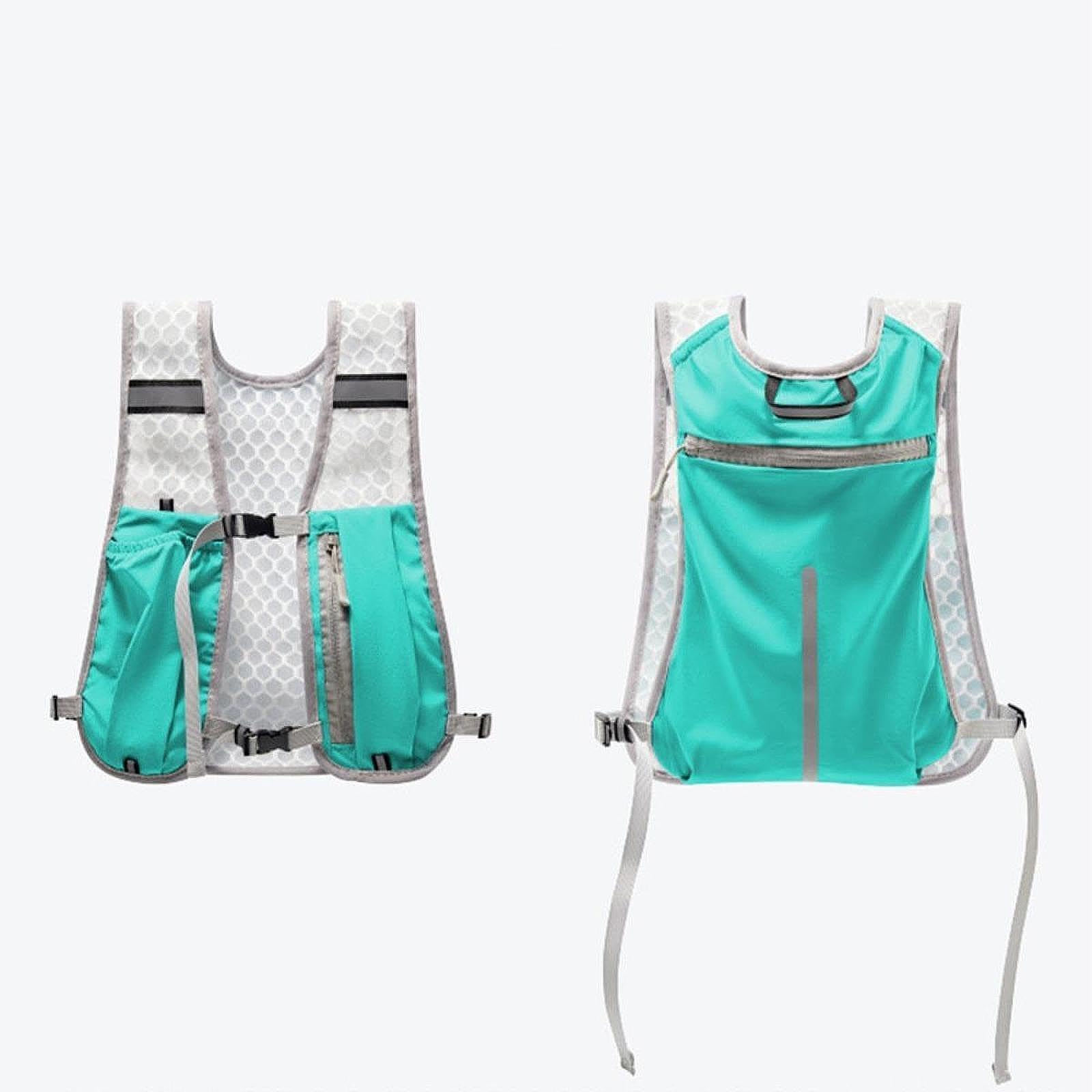 perfk Zaino da Esterno con Gilet e Borraccia da 0,5 l, in Tessuto di Nylon, Multifunzionale, Regolabile, 30x36 cm, per Trail Running