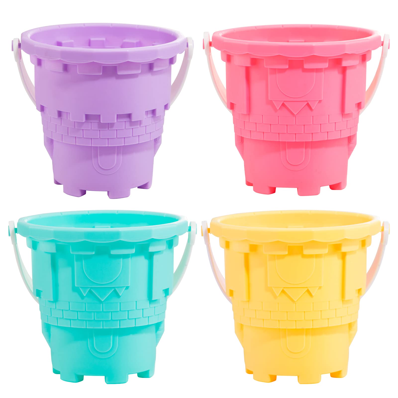 Kit 4 Tamices De Arena Para Playa Con Palas - Juguetes Niños, Plástico Sin BPA, Colores Brillantes