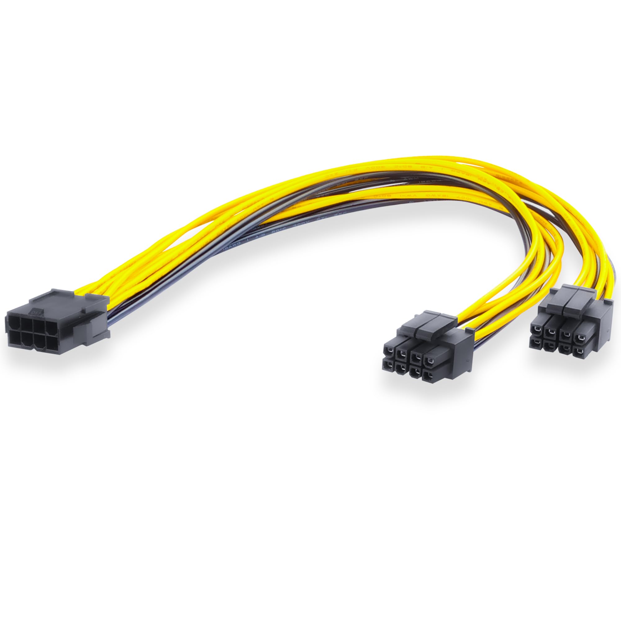 ELFJMZP Dual ATX 8-Pin Motherboard CPU Splitter Cable for Dual-CPU Motherboards: 1 Female to 2 Male 8-Pin (4+4) Power Splitter Adapter Cable, 13.3 in