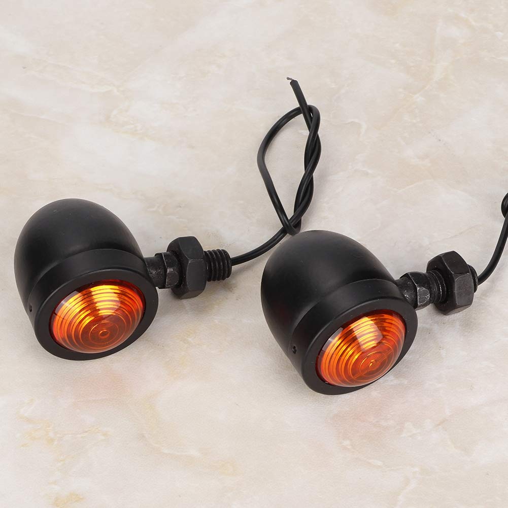 2 Pezzi Indicatori motocicli Indicatori Moto Impermeabile Mini Indicatori Luminosi motociclette Lampada per Indicatori di Direzione per Motocicletta in Metallo Retrò Lampada di Segnalazione per Moto