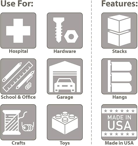 Vista 8 de Paquete de 24 contenedores colgantes de plástico 30220 de Akro-Mils, apilables, 7 x 4 x 3 pulgadas, color negro