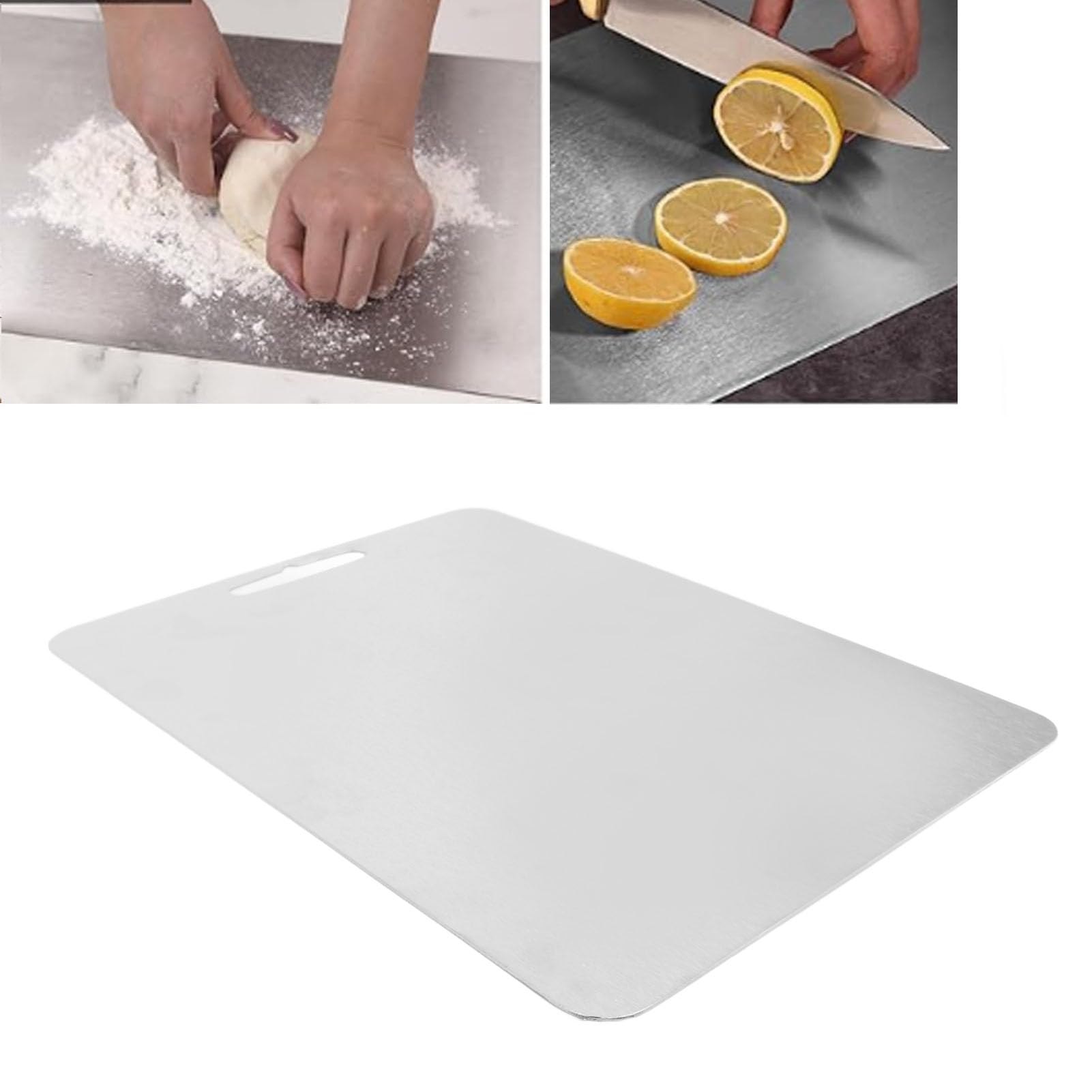 Tabla de cortar de metal grueso, tabla de cortar duradera para verduras, frutas, pan y masa, accesorio de cocina esencial para chefs y cocineros caseros
