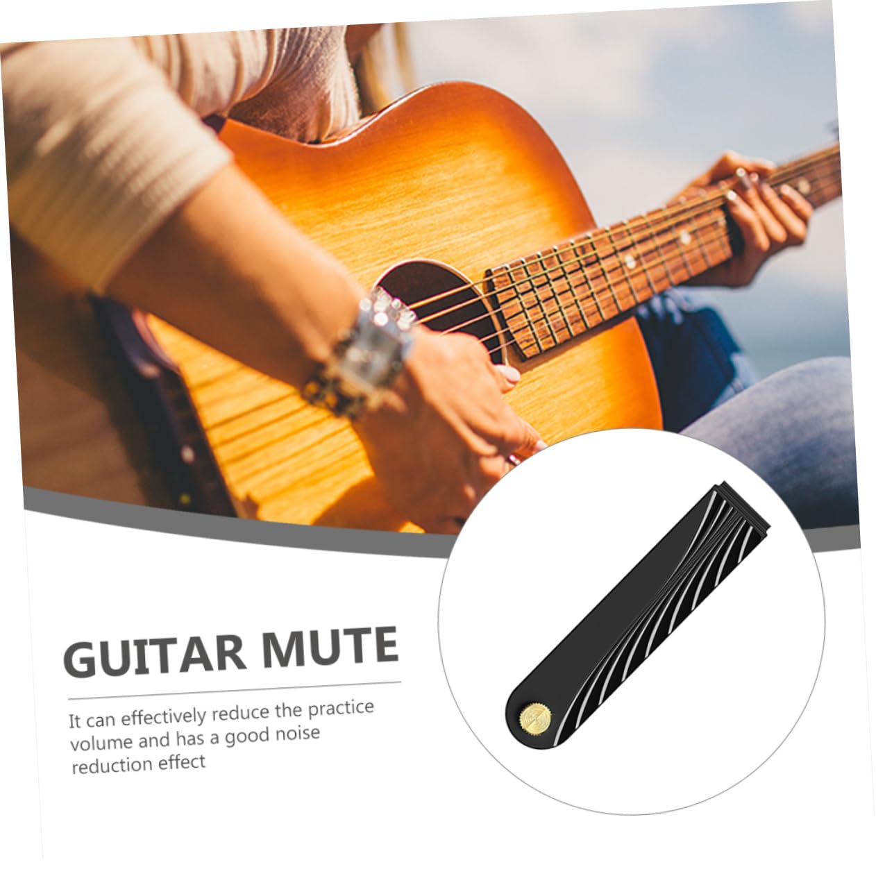 HEMOTON Silenciador Ajustable para Guitarra Acústica y Flamenca, Accesorio Práctico para Reducción de Sonido, Herramienta para Práctica de Guitarra sin Dañar Instrumento, Compatible