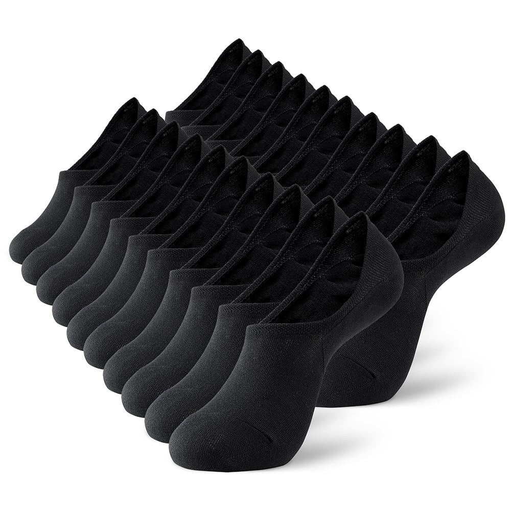 monfoot Men's/Women's 5 Pairs Cushion No Show Non slip Socks, Multipack-picture-39