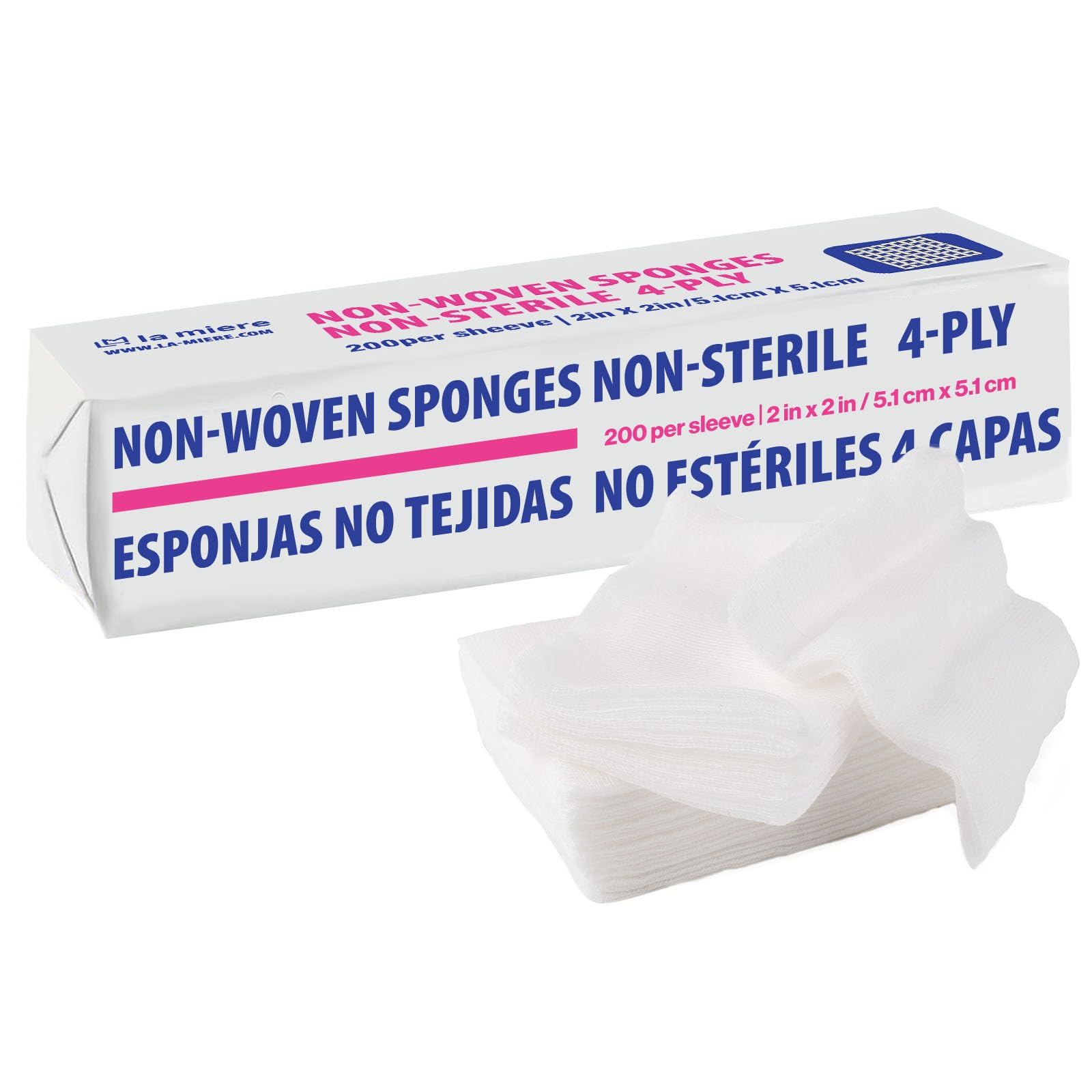 4"x4" 200 Pack Non-Woven Sponges 4-Ply Medical Sponges Non-Sterile — Amazon image 19