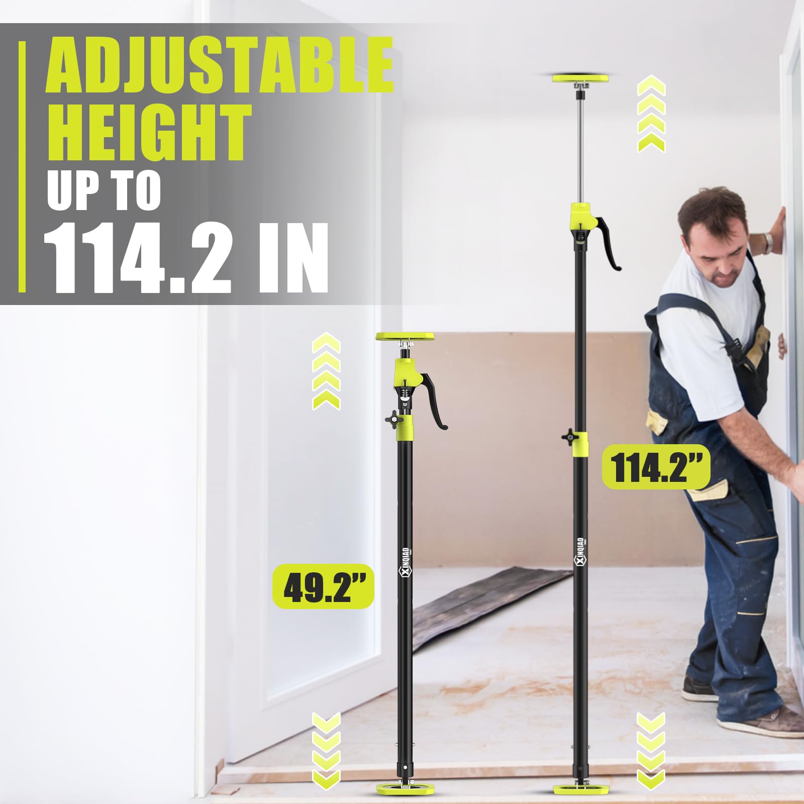 XINQIAO Cabinet Jacks for Installing Cabinets, Heavy Duty Third Hand Tool Adjustable Support Pole & Drywall Lifts from 49.2 in to 114.2 in, 2 PCS — Amazon image 3