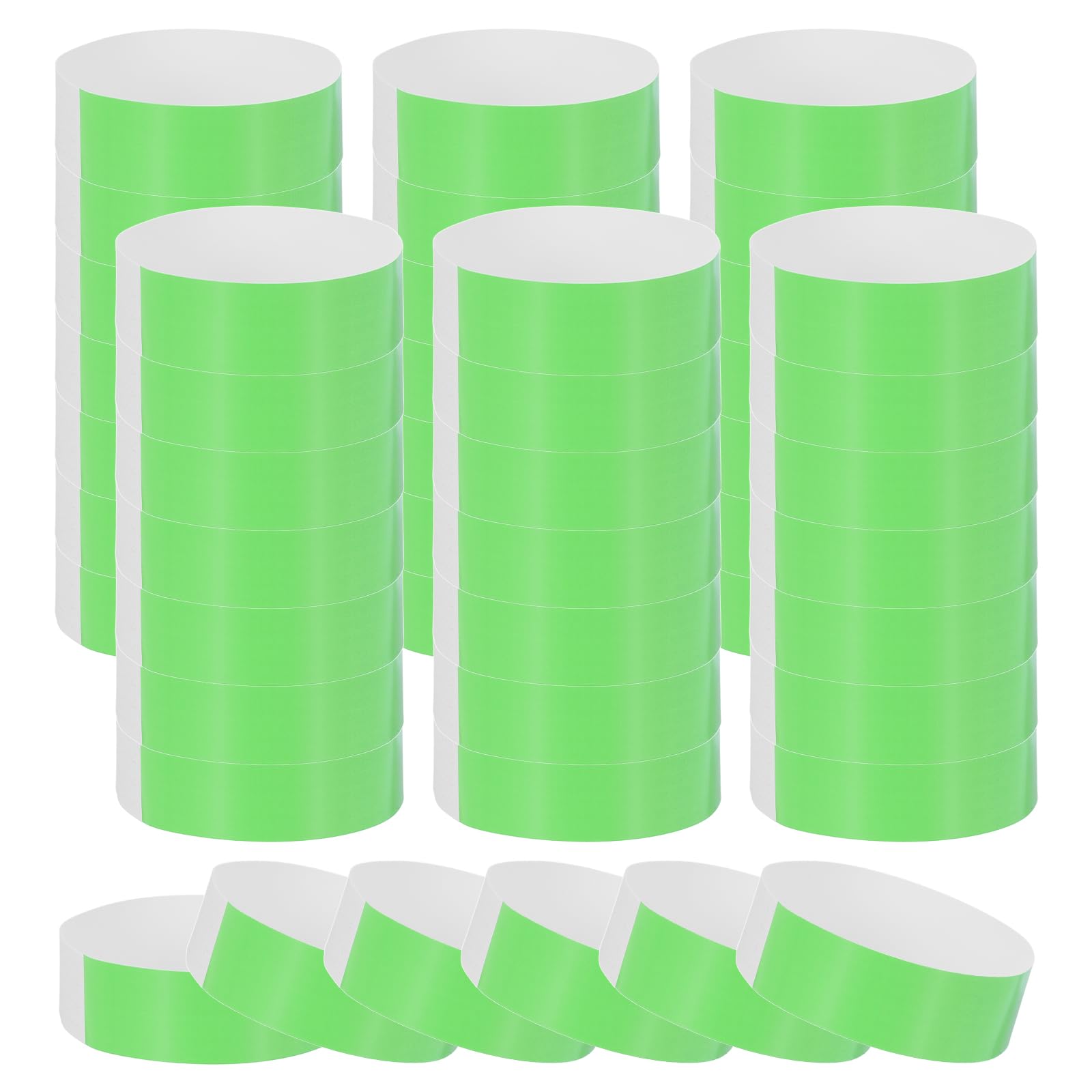 sourcing map 300Pcs Paper Wristbands for Events, Waterproof Hand Bands, Neon Green