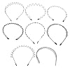 8pcs Unisex Metal Headbands Wavy Hair Bands Non Slip Elastic Headwear for Men Women Fashion Headbands for Sports Parties Everyday