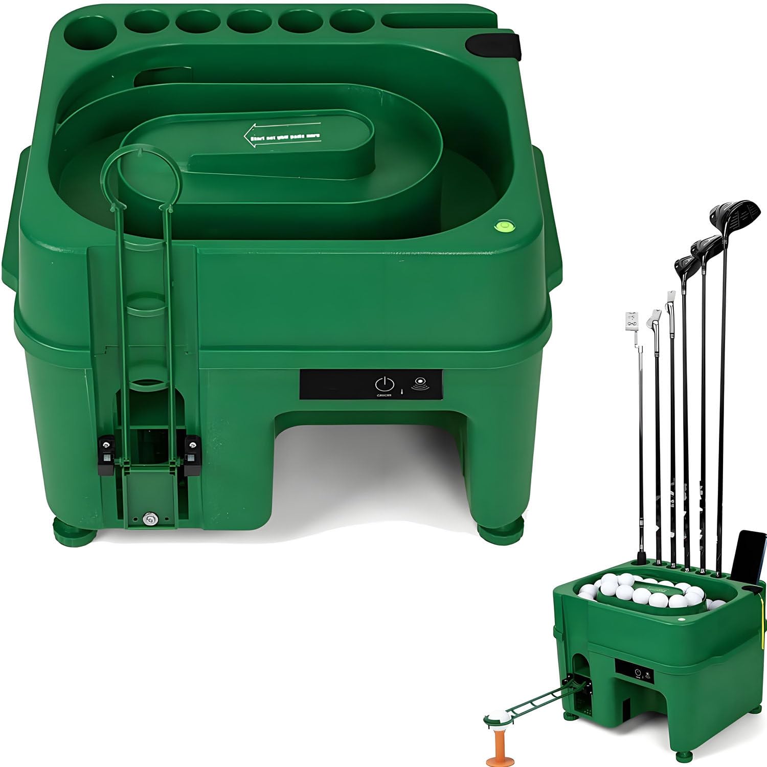 AiODiO Portable Golf Ball Dispenser, Automatic Tee Up, 40 Balls, 6 Holders
