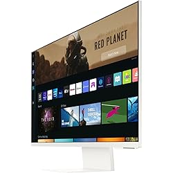 SAMSUNG Smart Monitor M8 (S32BM801) – Plano de 32", 3840 x 2160 (UHD 4K), Plataforma Smart TV, AirPlay, Mirroring, Office 365, Dex Inalámbrico, Altavoces Integrados, WiFi, USB Tipo C, Blanco