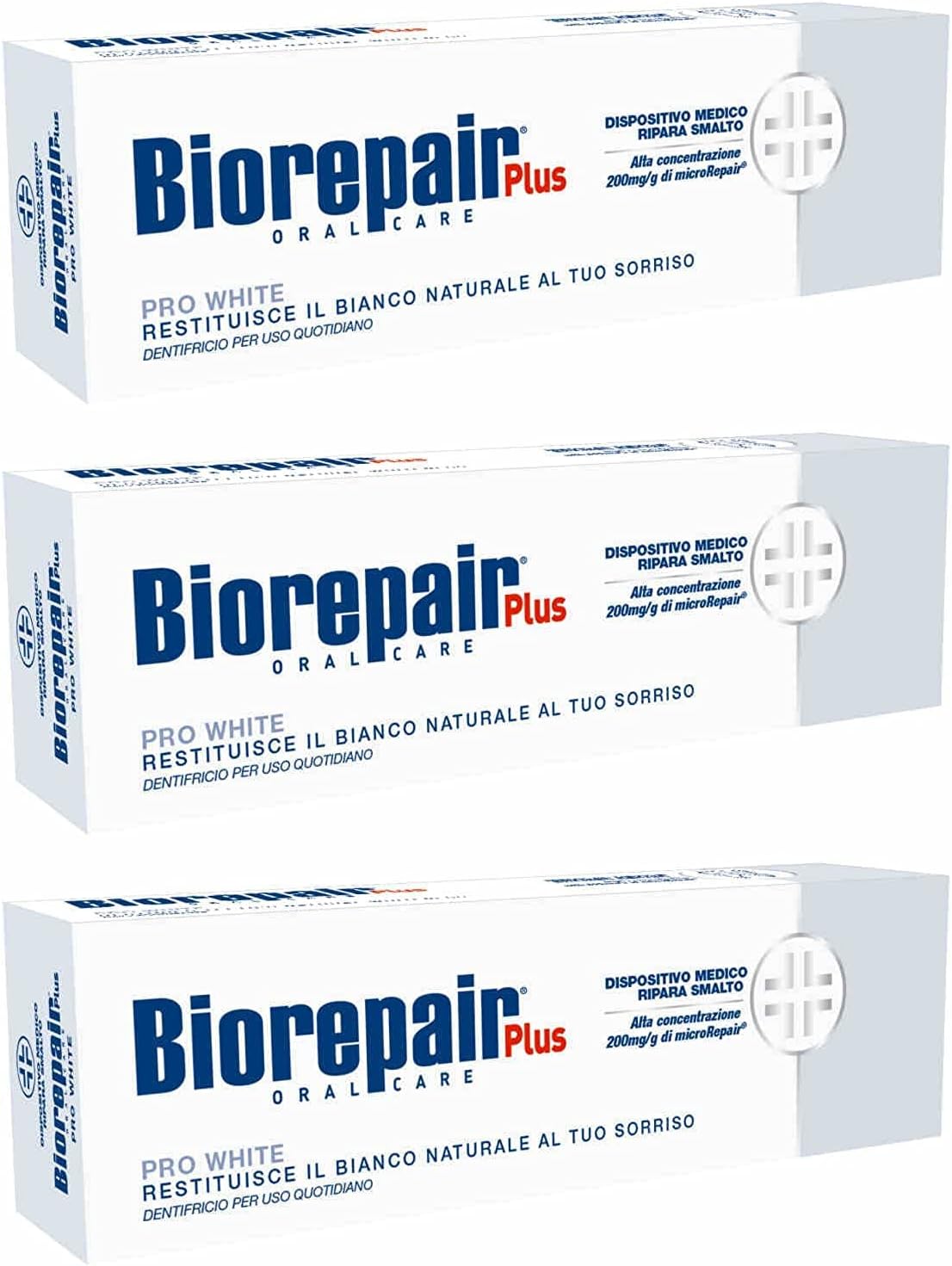 Pro White Daily Toothpaste - 2.54 Fluid Ounces (75ml) Tubes (Pack of 3) [ Italian Import ]