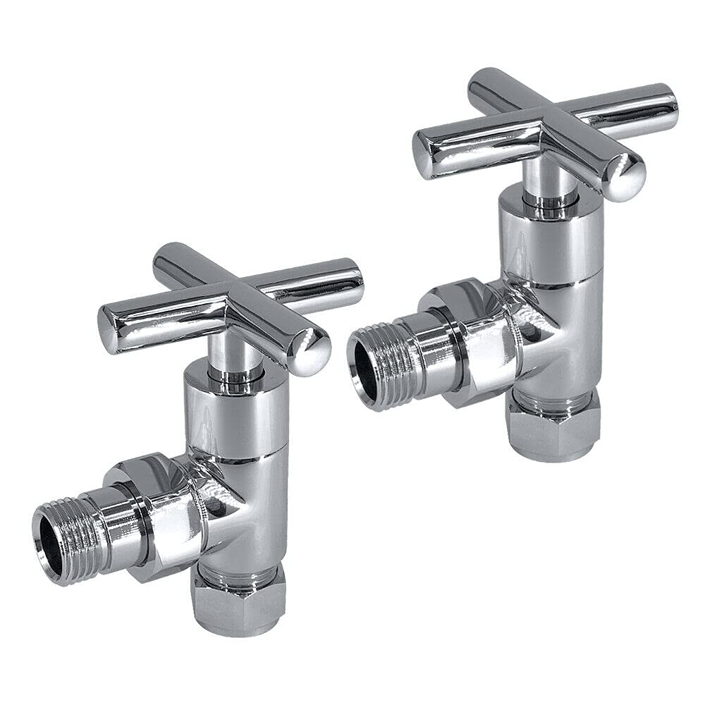 NRG Chrome Angled Valves 1 Pair 15mm Central Heating Taps โ image 1