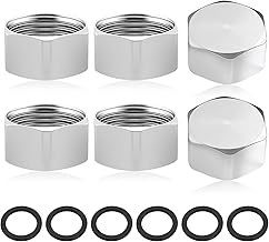 Pack of 6 Blanking Plugs 1/2 Inch Made of 304 Stainless Steel, G1/2 Inch Internal Thread with Rubber Seals, Hose Caps Thread Cap for Water Pipe, Garden, Plumbing and Installation Work