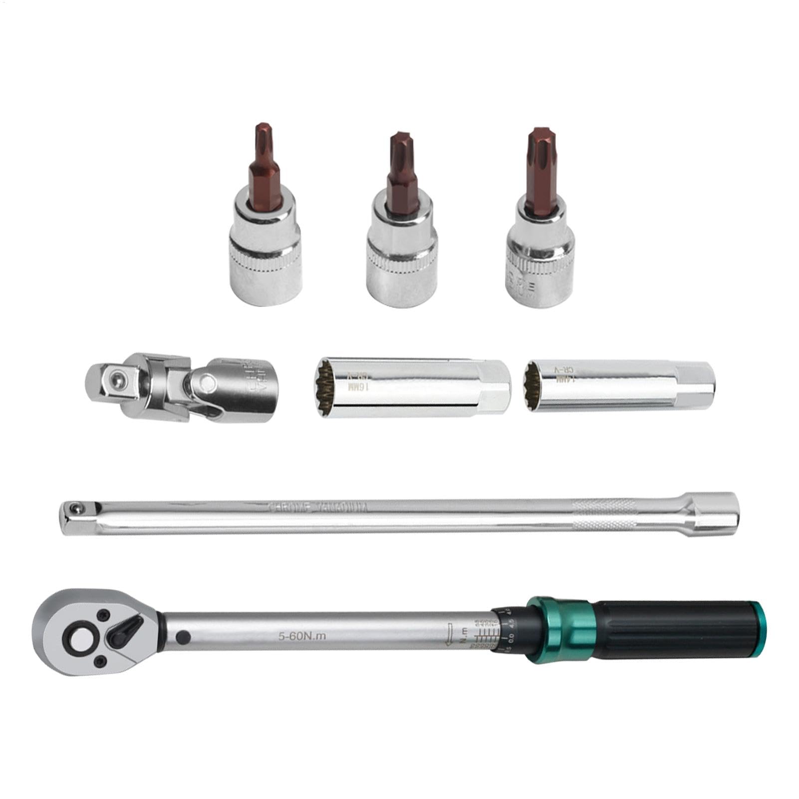 Zündkerzen-Steckschlüsselsatz mit Antriebs-Drehmomentschlüssel-Kit, 3/8
