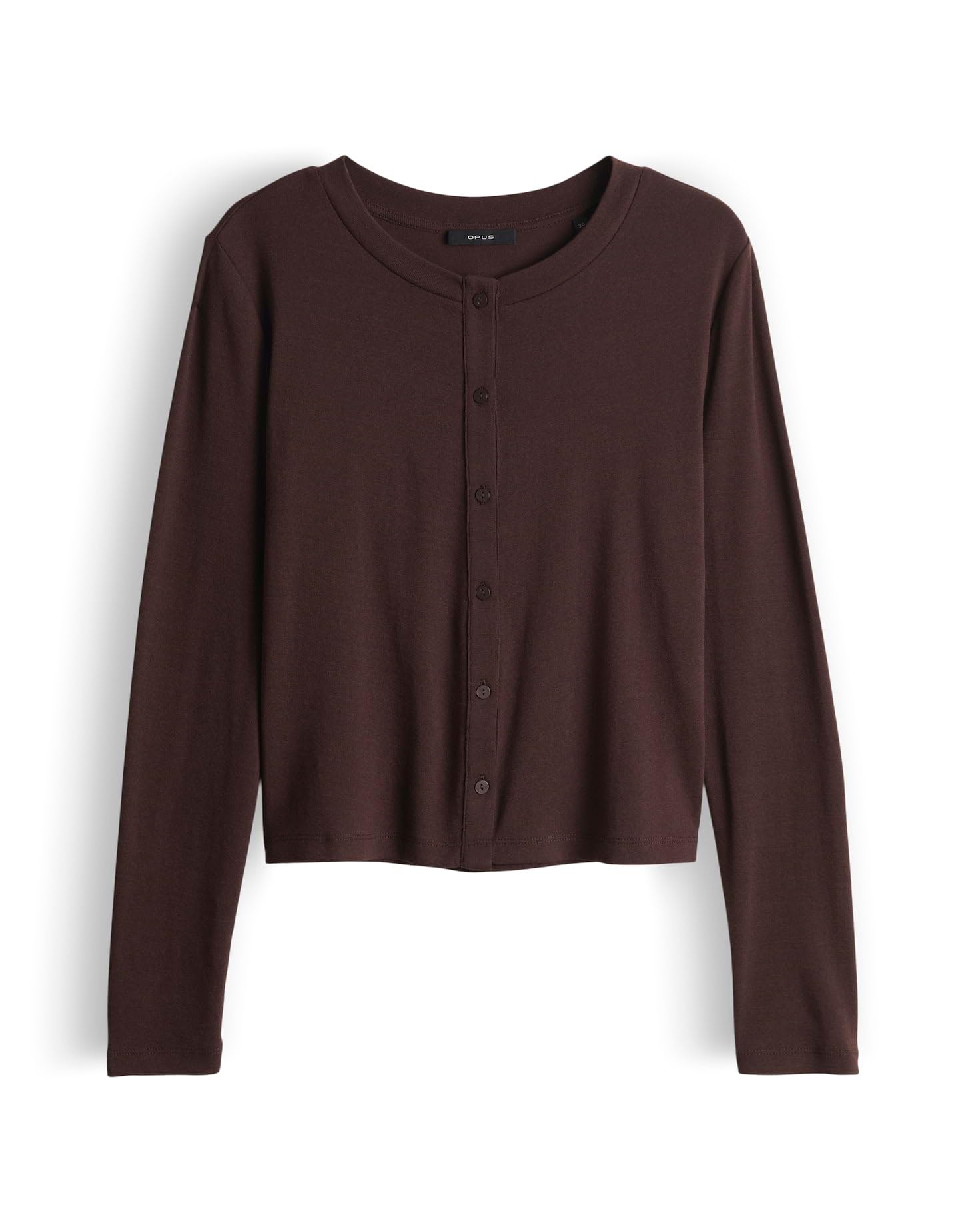 OPUS Damen Langarmshirt | Leichte Jerseyjacke aus nachhaltigem BCI Cotton Mix Slim Fit