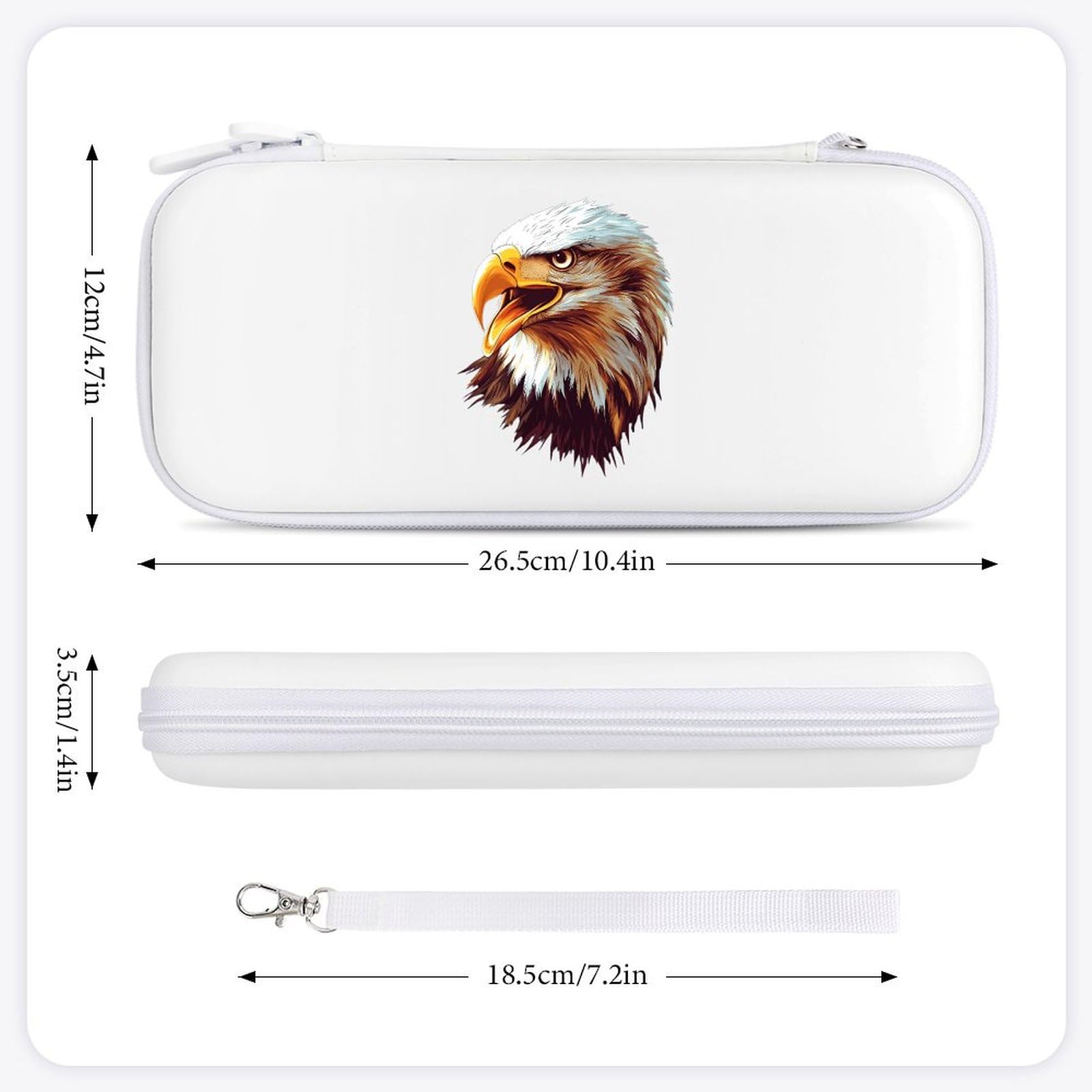 An Eagle-head Compatible with Switch Carrying Case Hard Travel Game Bag Pouch with 15 Games Accessories White-style