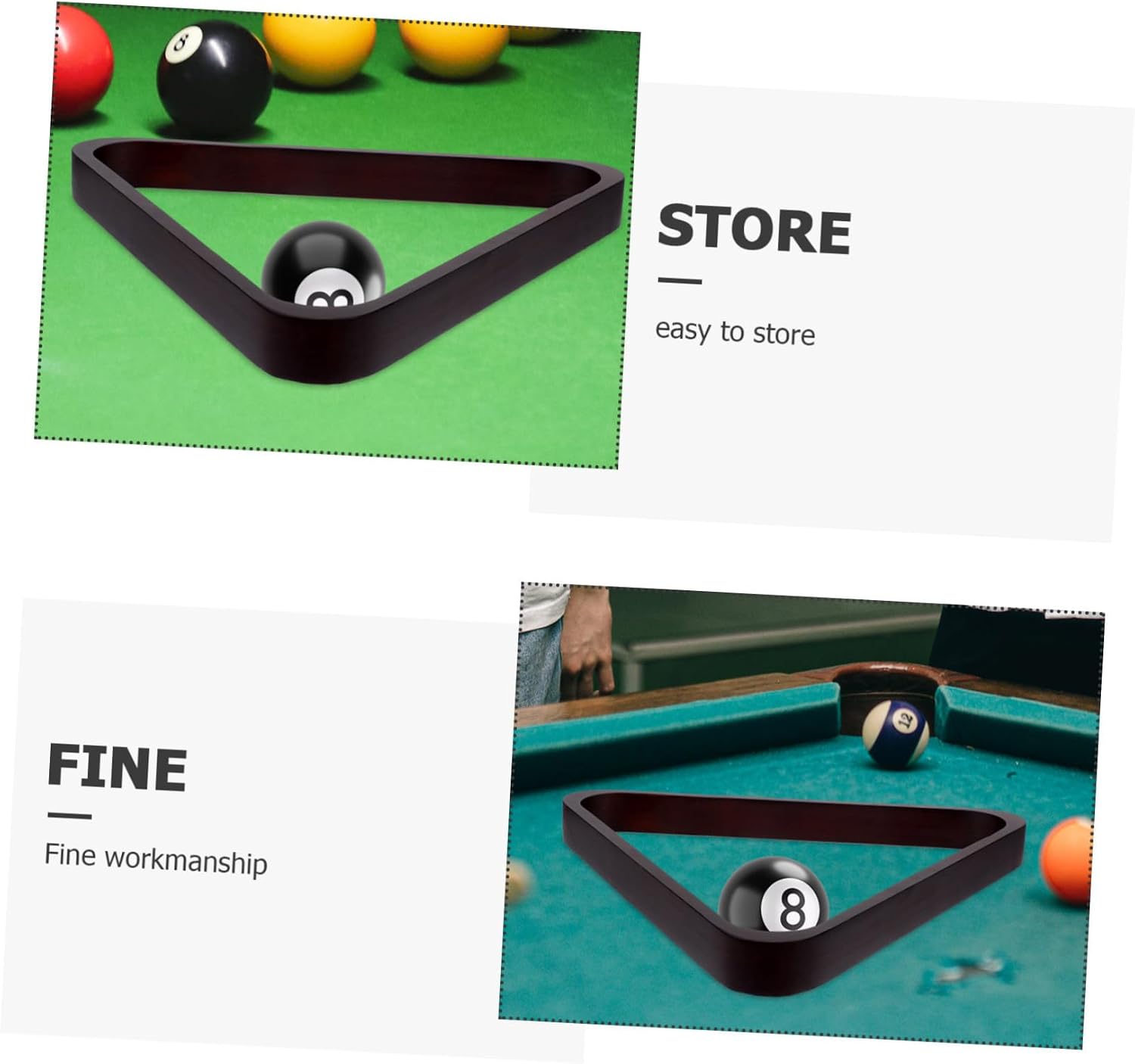 Hemoton Wooden Billiard Rack Triangle Pool Ball Rack Pool Table Triangle Billiards Accessory