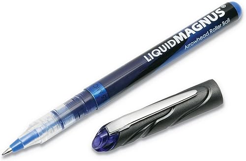 AbilityOne - 7520014612663 - Bolígrafo Roller Magnus® Liquid - Punta de flecha Micro Point - 0.020 in - Tinta Azul - 12 unidades
