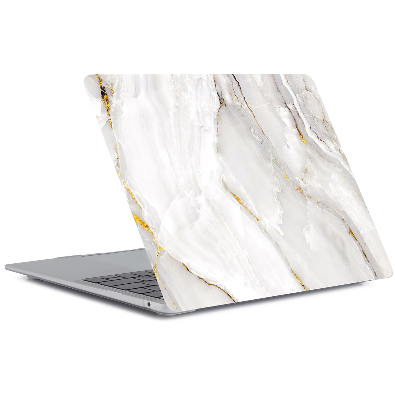 Funda Compatible con Macbook Air 13 Pulgadas 2020 2019 2018 Versión A1932 A2179 A2337 M1 con Pantalla Retina Touch ID, Plástico Carcasa Cubierta Protectora & Cubierta para Teclado - Mármol Blanco