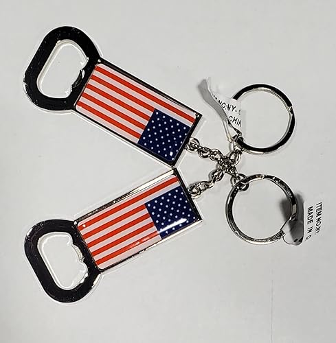 Miniatura 6 de Paquete de 12 llaveros de metal con la bandera de Estados Unidos, paquete de regalo patriótico de recuerdo para el 4 de julio, Día de los Veteranos,