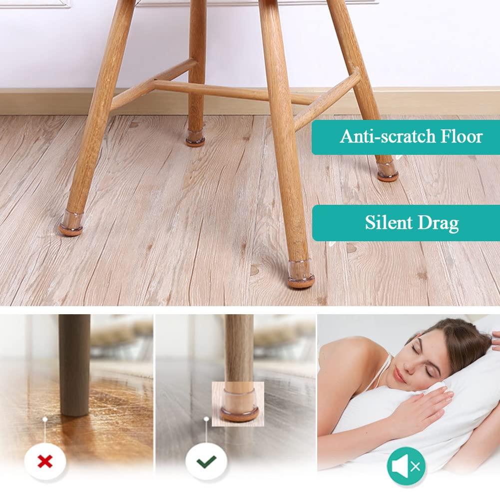 Chair Leg Floor Protectors, 16 Felt Padded Chair Socks, Chair Leg Covers, Furniture Socks, Chair Pad Floor Protectors For Hardwood Floors