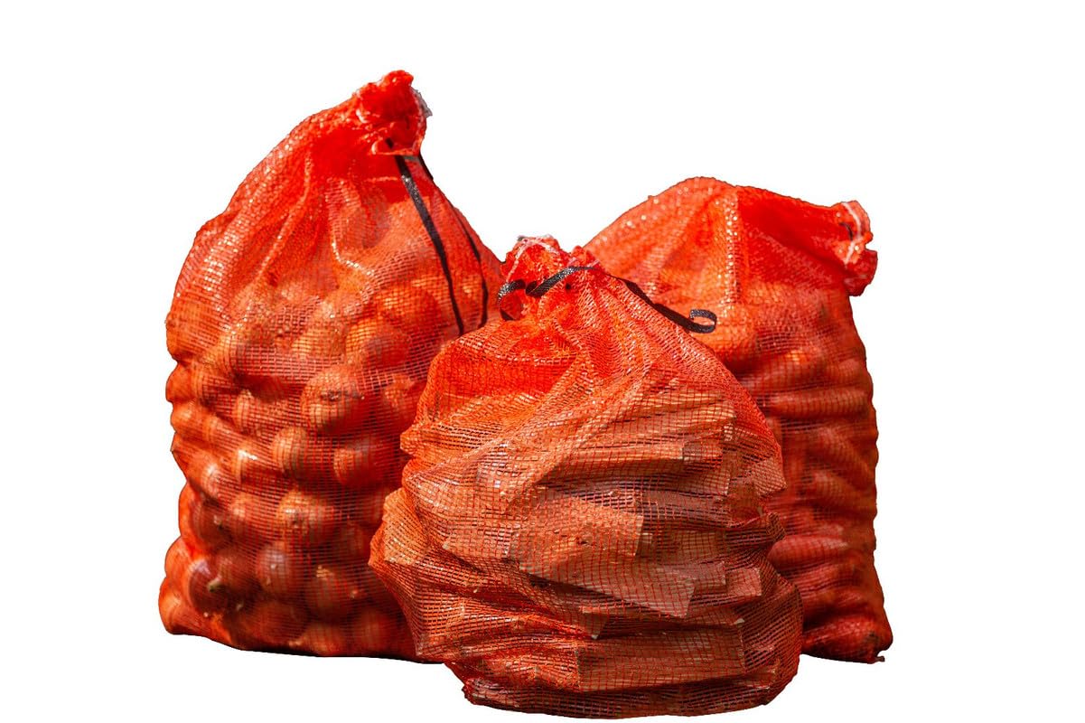 Pennine Gardens Large Hanging Mesh Storage Net Bags for Vegetables, Log Bags for Wood, Vegetable Storage Net Bag for Kitchen