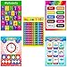 FYYZY 15 Pack Educational Posters for Toddler and Preschool Kids Classroom Learning Alphabet Poster Alphabet Numbers Shapes Colors Laminated Poster Chart Set
