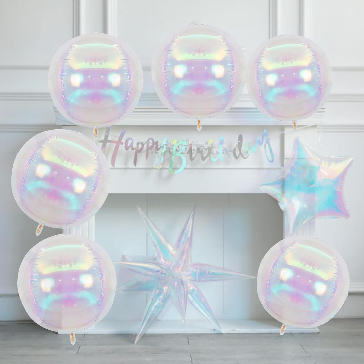 Disco Ball Balloons Iridescent Balloons Iridescent Party Decorations 7 Pcs Disco
