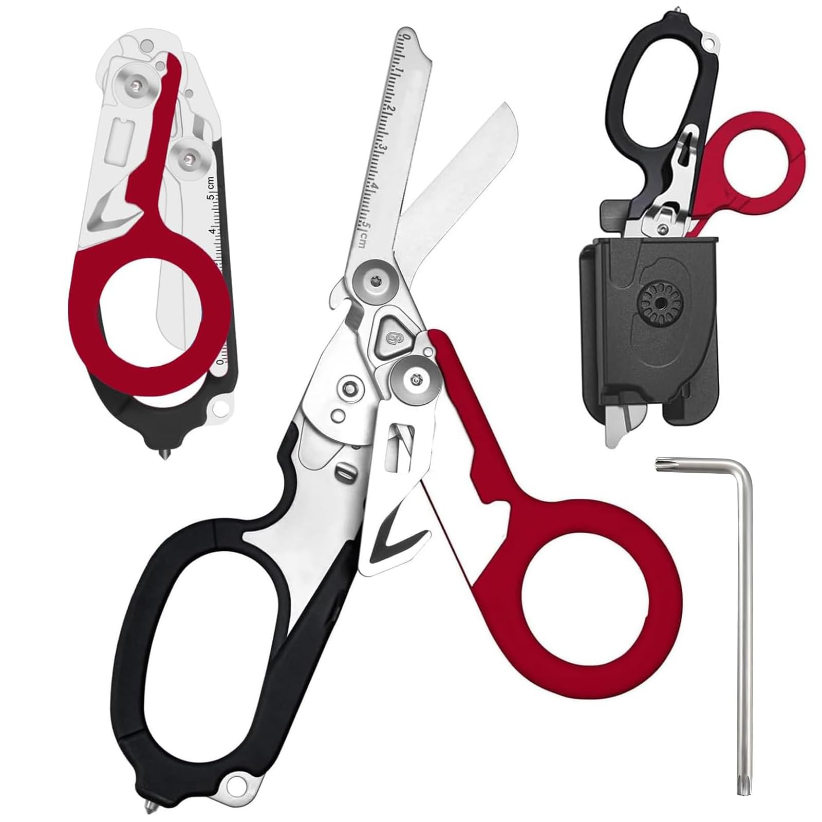 Ziyero 6 in 1 Raptor Response Emergency Shears, Tough Cut Scissors, Multi Tool Pliers Shears