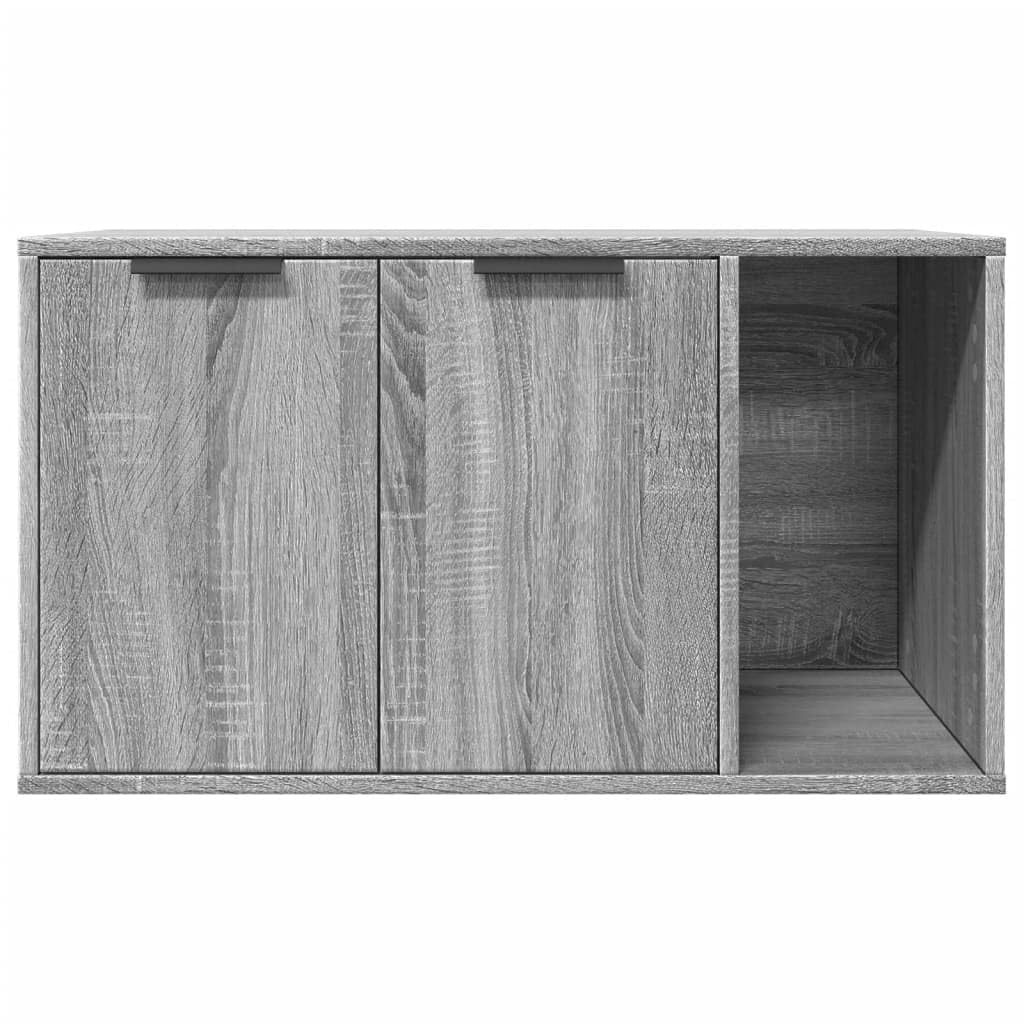 Katzenklo Grau Sonoma Holzwerkstoff 80x50x45 cm Katzenmöbel mit Verstecktem Design und Vielseitiger Nutzung als Beistelltisch stabil kompakt platzsparend für Katzenzubehör und Krallenpflege
